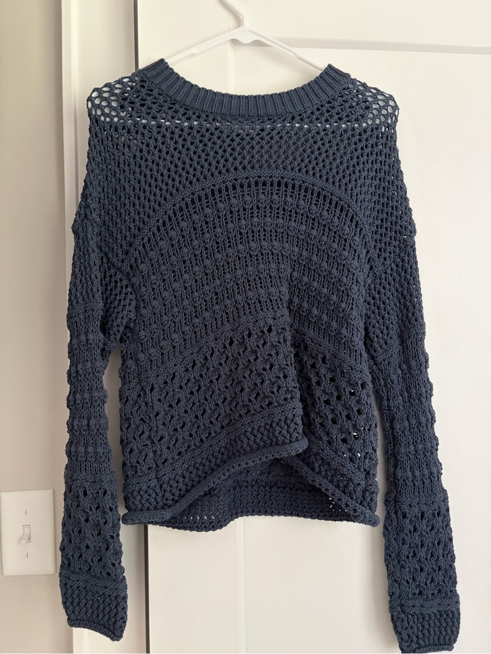 Universal Thread Navy Open-Weave Crewneck Sweater